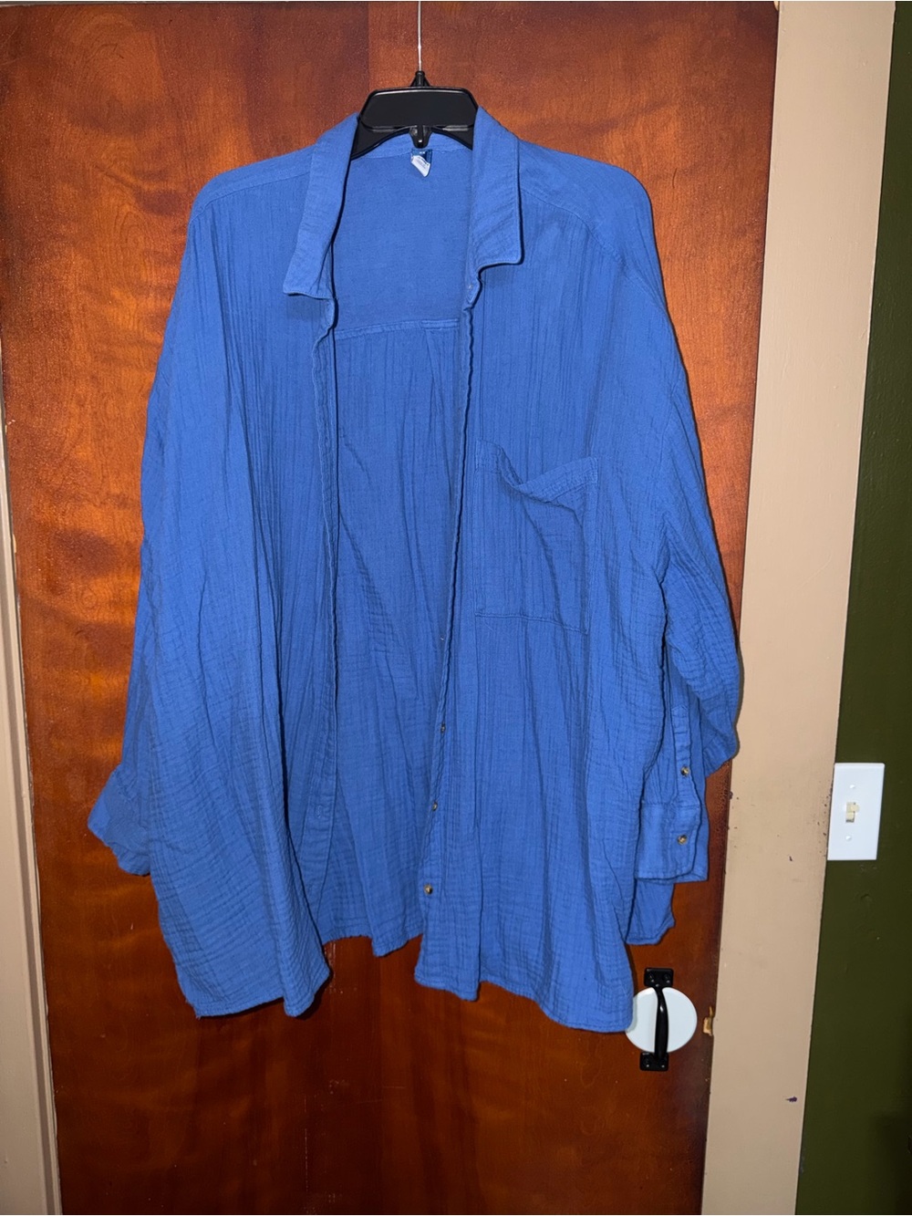 Old Navy Royal Blue Women's Button Front Gauze Shirt